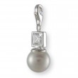 MELINA Charm Anh�nger Muschelkern Silber 925 Zirkonia